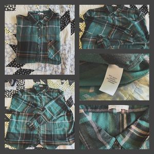 Maurices Green Flannel/Plaid top, 2X